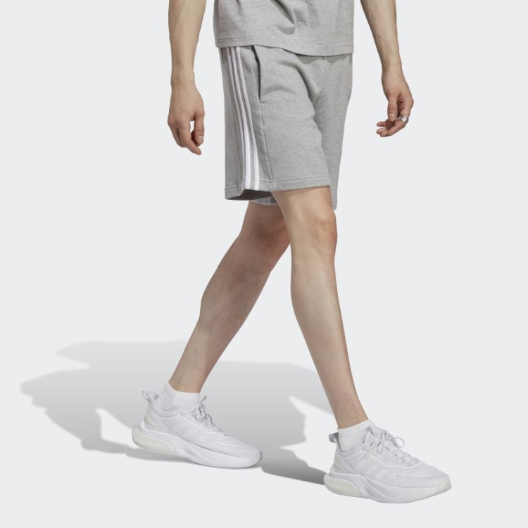 Shorts Essentials French Terry Com As Três Listras Cinza Médio Adidas