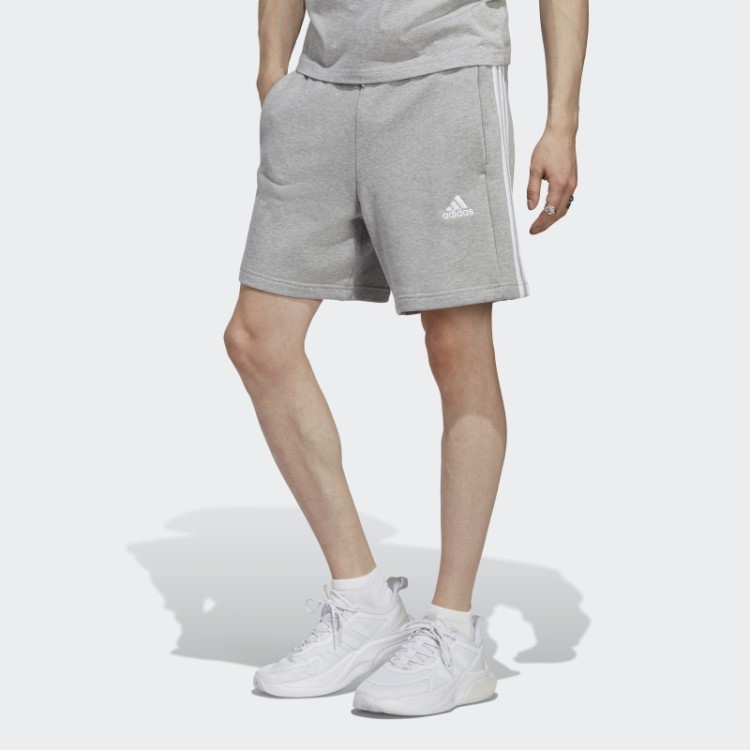 Short Cinza Médio Adidas Essentials French Terry Com As Três Listras