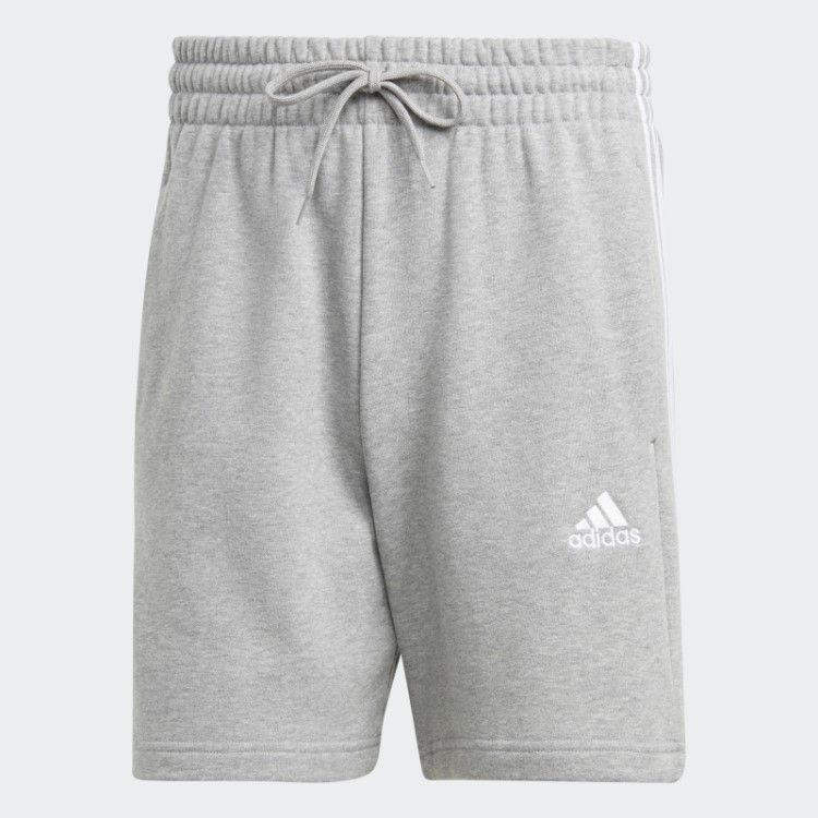 Short Cinza Médio Adidas Essentials French Terry Com As Três Listras