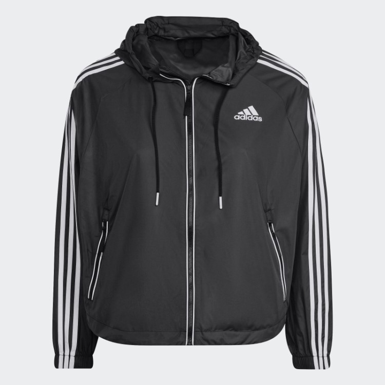 Bsc 3 Listras Jaqueta Corta-vento (tamanho Grande) Adidas Preto