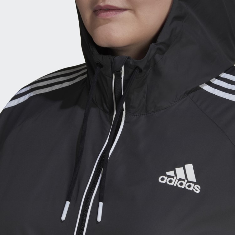 Bsc 3 Listras Jaqueta Corta-vento (tamanho Grande) Adidas Preto