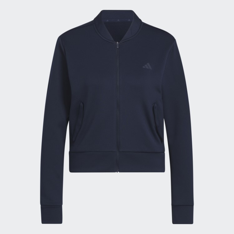 Jaqueta Bomber De Malha Adidas Azul Marinho