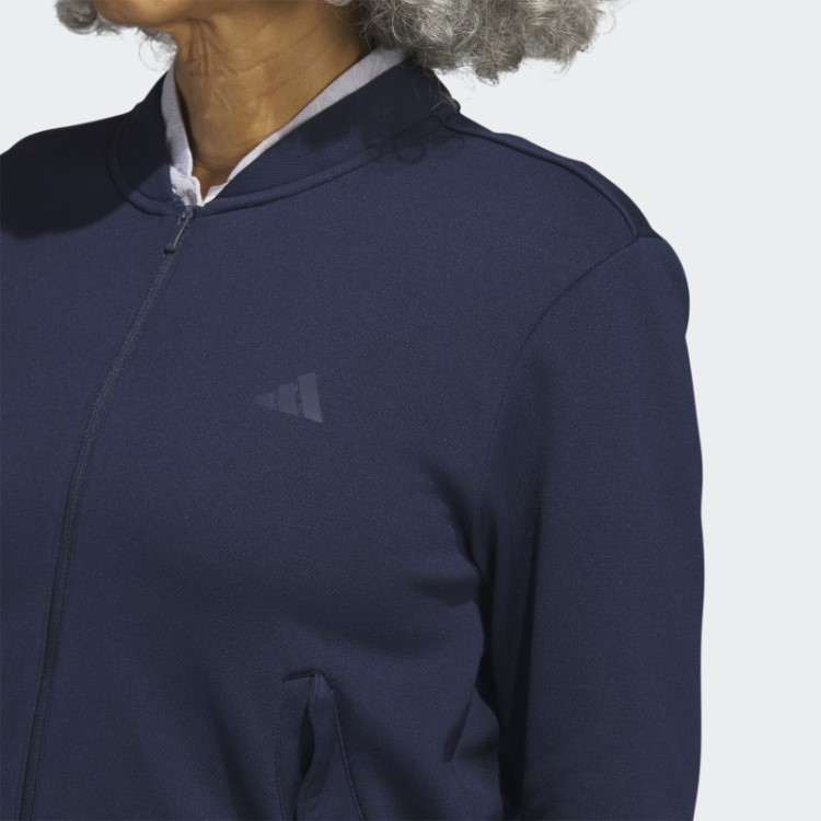 Jaqueta Bomber De Malha Adidas Azul Marinho