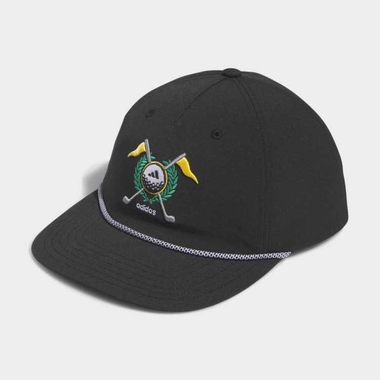 Boné Preto Retrô Com Cinco Painéis Adidas