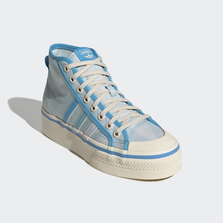 Sapatos Brancos Adidas Nizza Plataforma Mid Elegantes