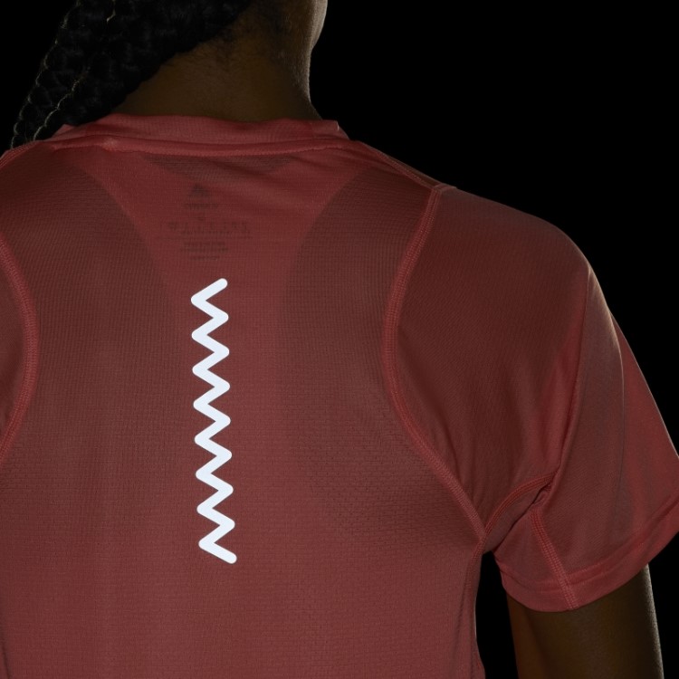 Camiseta De Corrida Fast Crop Coral Adidas