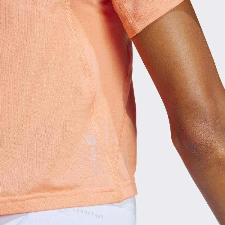 Camiseta De Corrida Fast Crop Coral Adidas