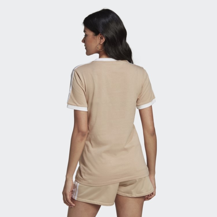 Camiseta Adicolor Classics Com As Três Listras Bege Adidas