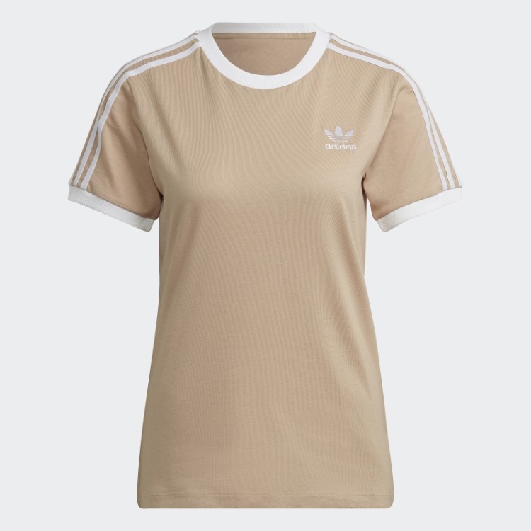 Camiseta Adicolor Classics Com As Três Listras Bege Adidas