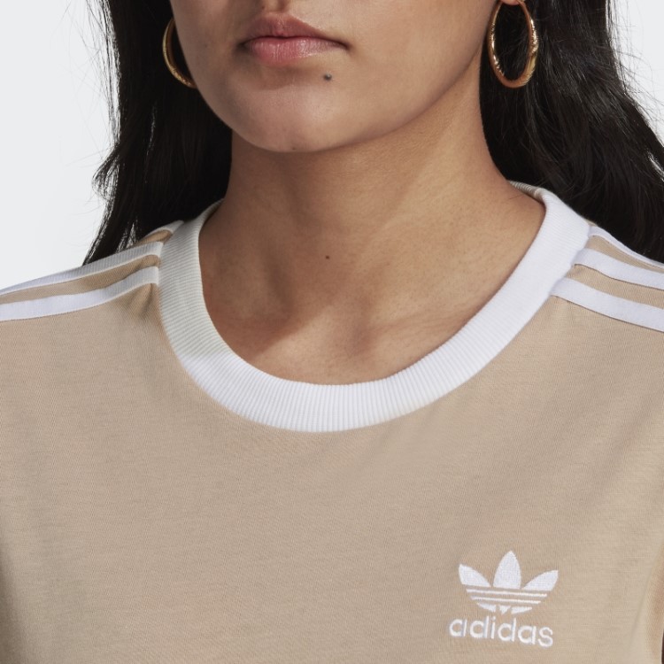Camiseta Adicolor Classics Com As Três Listras Bege Adidas