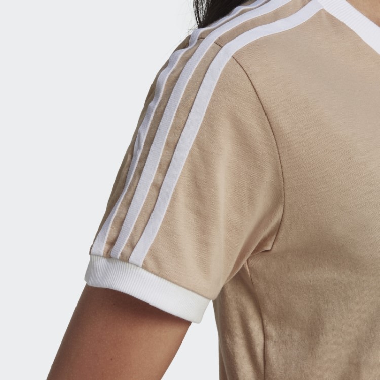 Camiseta Adicolor Classics Com As Três Listras Bege Adidas