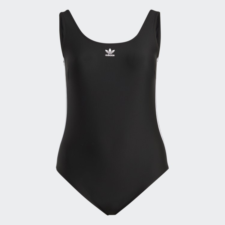 Fato De Banho Preto Adicolor Com As 3 Riscas Adidas (tamanho Grande)