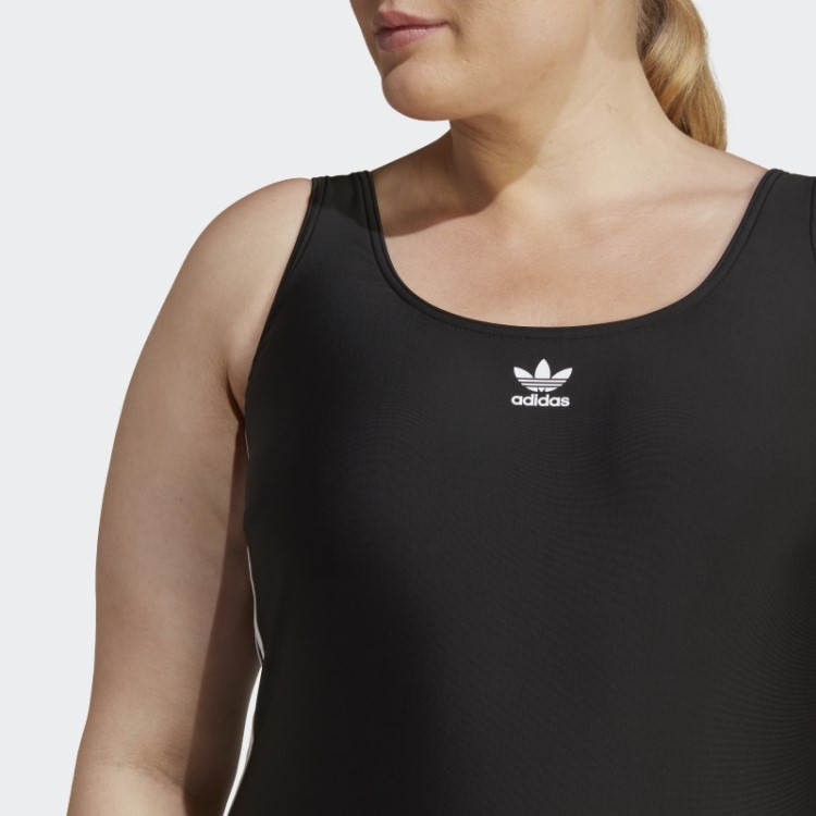 Fato De Banho Preto Adicolor Com As 3 Riscas Adidas (tamanho Grande)