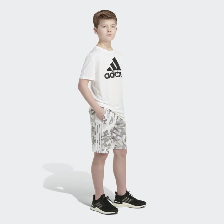 Short Camuflado Com Estampa Allover Branco Adidas