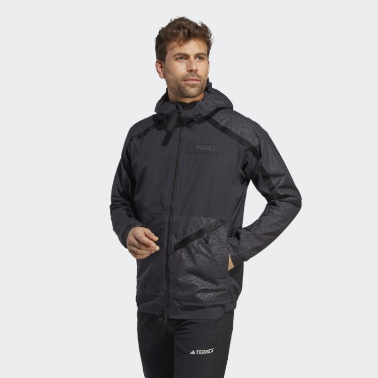 Jaqueta De Chuva Preta Adidas Terrex Utilitas Rain.rdy De 2,5 Camadas
