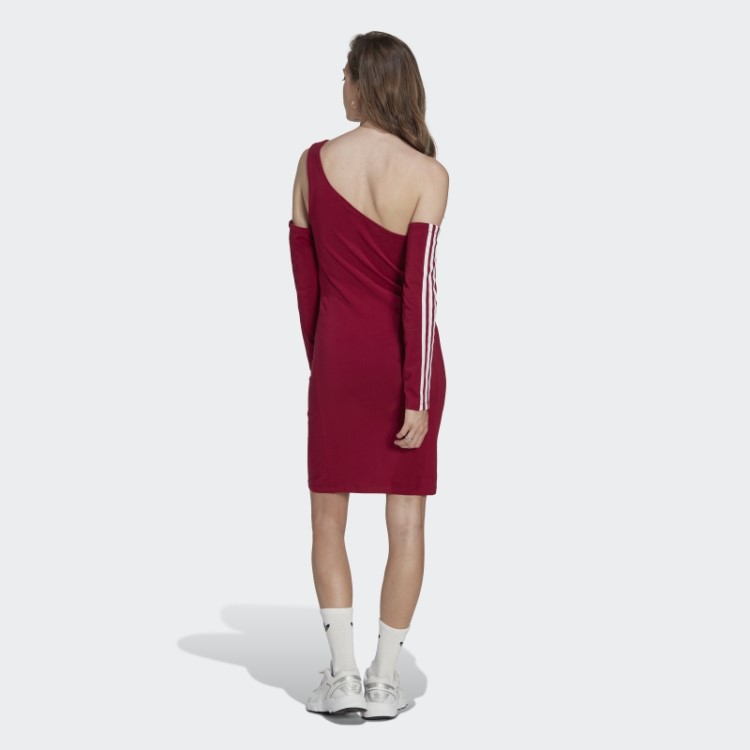 Vestido Manga Longa Com Recorte Adicolor Cor De Vinho Adidas Adicolor
