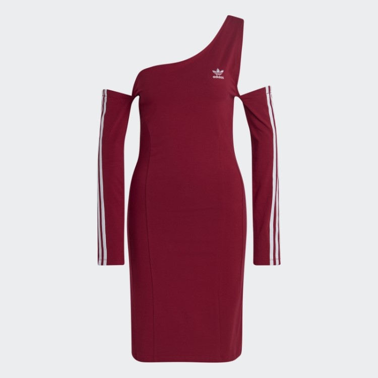Vestido Manga Longa Com Recorte Adicolor Cor De Vinho Adidas Adicolor
