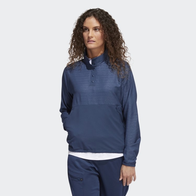 Pulôver De Pressão 1/4 Em Relevo Adidas Navy