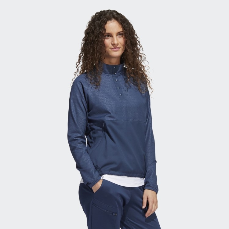 Pulôver De Pressão 1/4 Em Relevo Adidas Navy