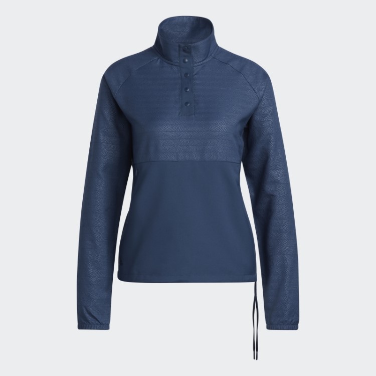 Pulôver De Pressão 1/4 Em Relevo Adidas Navy