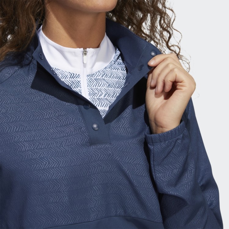 Pulôver De Pressão 1/4 Em Relevo Azul Marinho Adidas