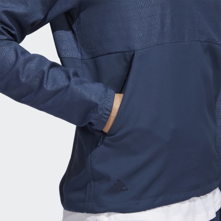 Pulôver De Pressão 1/4 Em Relevo Azul Marinho Adidas