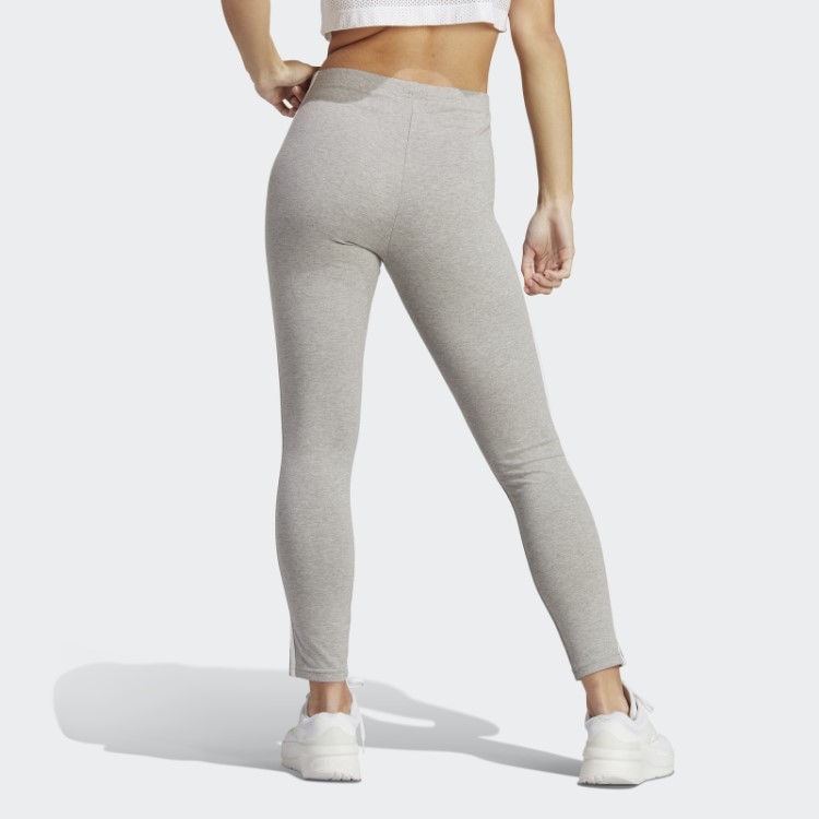 Leggings De Jérsei único De Cintura Alta Com As Três Listras Essenciais Cinza Médio Adidas