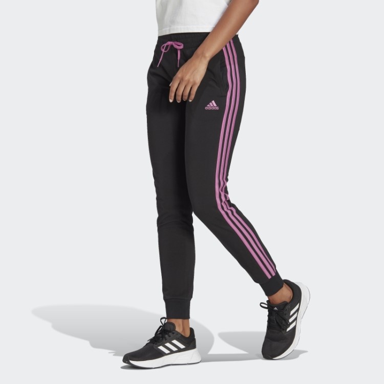 Calças Com As 3 Riscas Essenciais Adidas Pretas