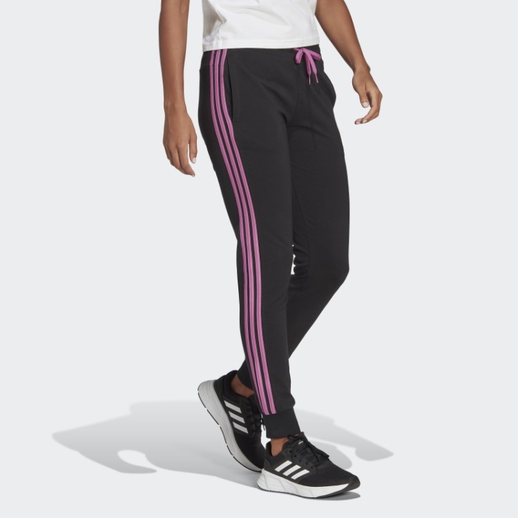 Calças Com As 3 Riscas Essenciais Adidas Pretas