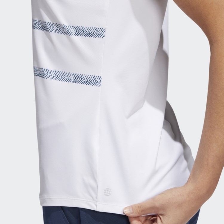 Adidas Camisa Polo Sem Mangas Com Listras Espinha De Peixe Azul Marinho