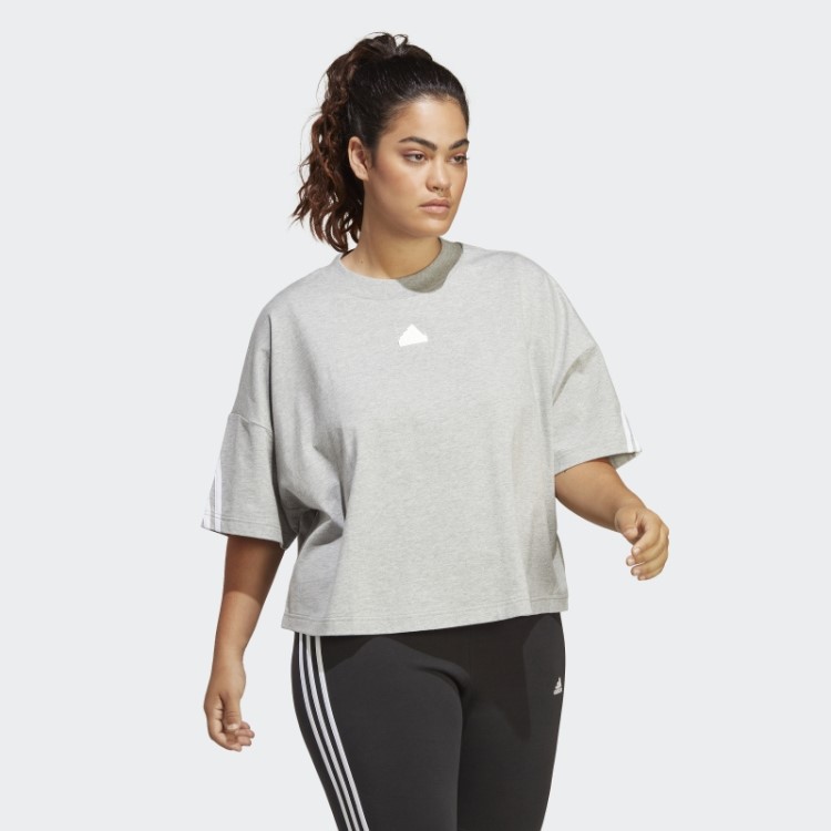 Future Icons Camiseta Com As Três Listras (tamanho Grande) Cinza Médio Adidas