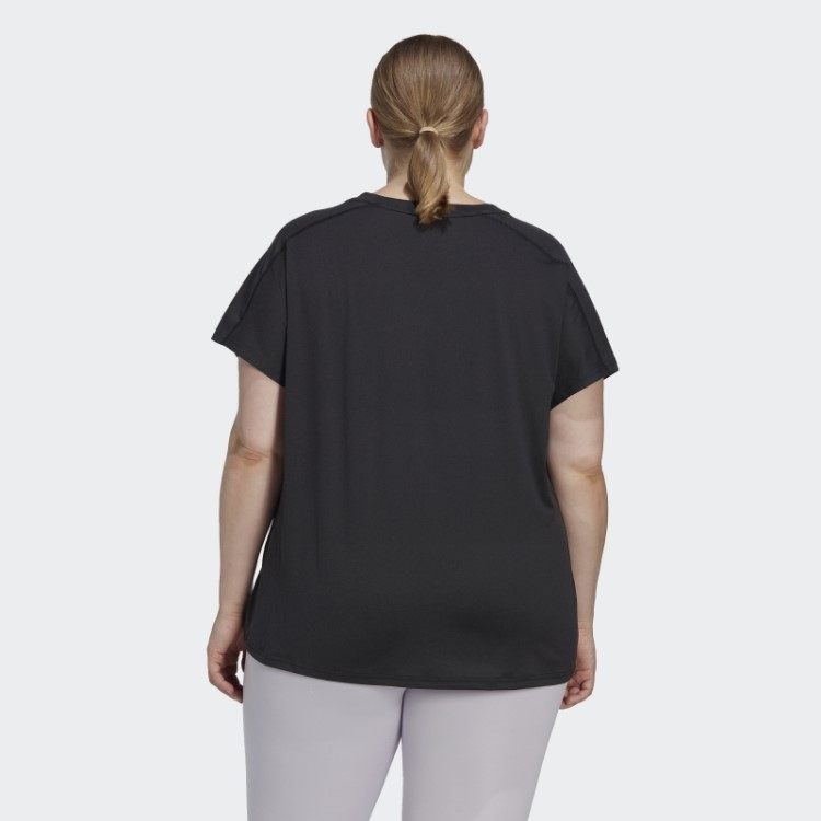 Camiseta Aeroready Train Essentials Minimal Branding Com Decote Em V (tamanho Grande) Adidas Preta