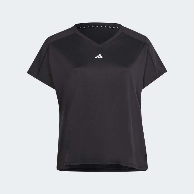 Camiseta Aeroready Train Essentials Minimal Branding Com Decote Em V (tamanho Grande) Adidas Preta