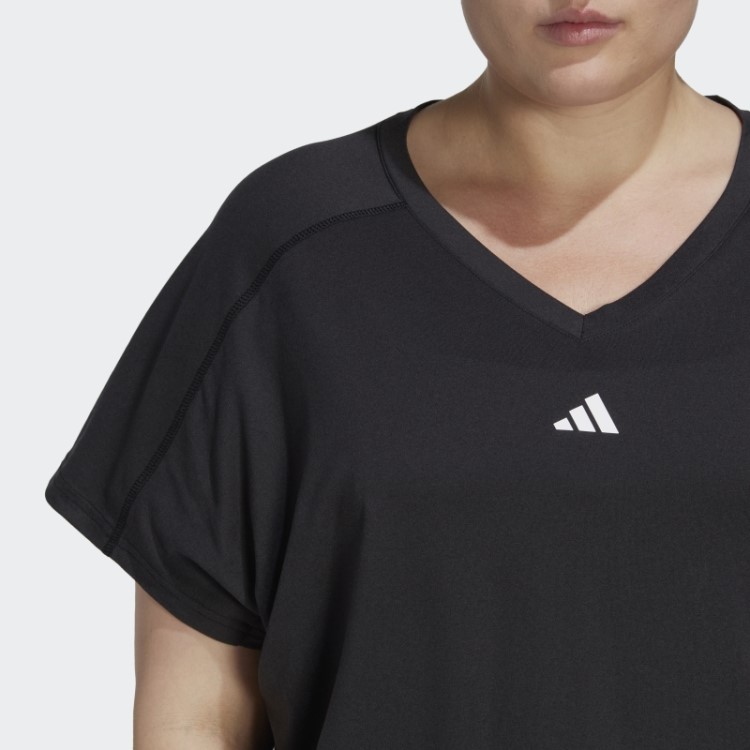 Camiseta Aeroready Train Essentials Minimal Branding Com Decote Em V (tamanho Grande) Adidas Preta