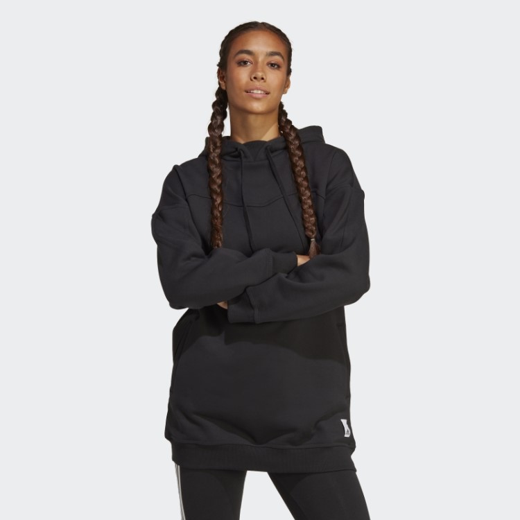 Moletom Com Capuz De Lã Preto Adidas