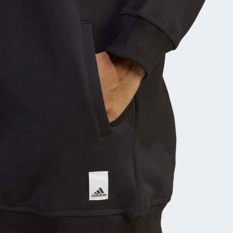 Moletom Com Capuz De Lã Preto Adidas