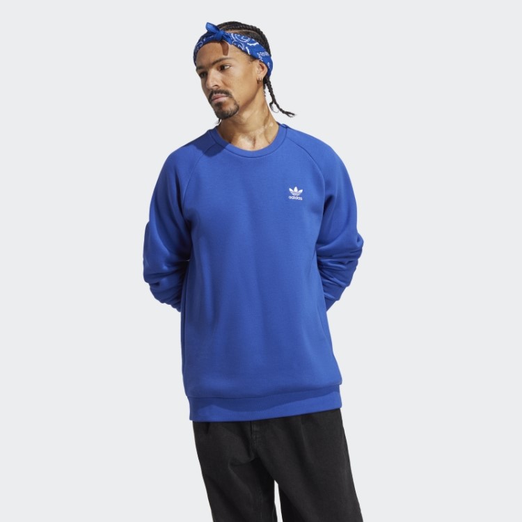 Moletom Gola Redonda Azul Trefoil Essentials Adidas