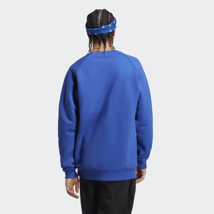 Moletom Gola Careca Trefoil Essentials Azul Adidas