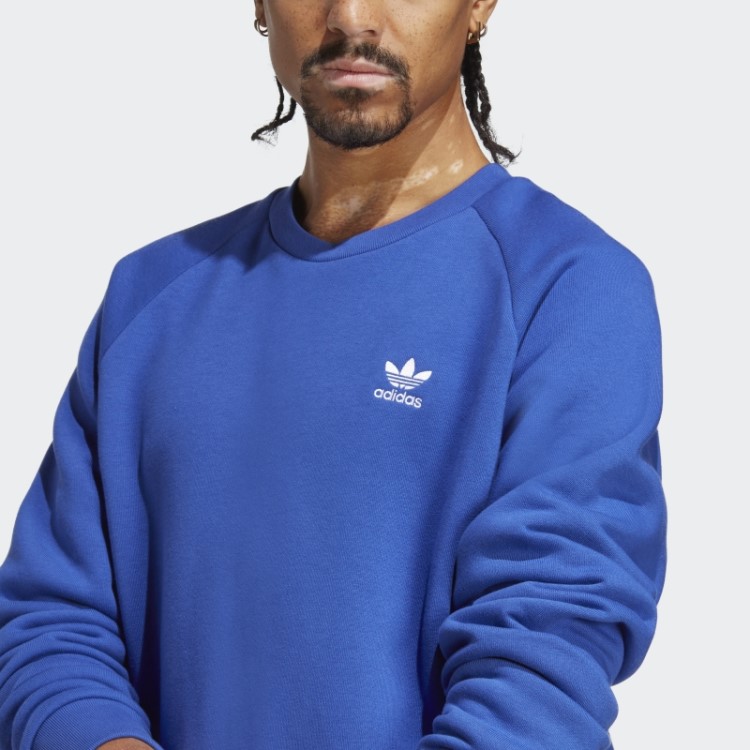Moletom Gola Careca Trefoil Essentials Azul Adidas
