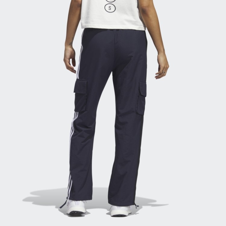 Calça Cargo Adidas Com As Três Listras E Estampas De Flores Em Chenille