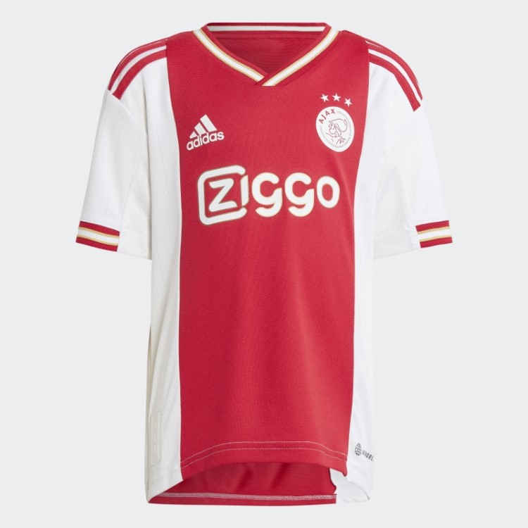 Ajax Amsterdam 22/23 Home Mini Kit Adidas Negrito Vermelho