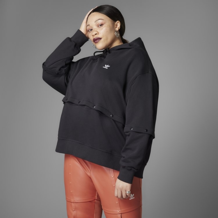 Adidas Moletom Com Botão De Pressão Sempre Original Preto (tamanho Grande)