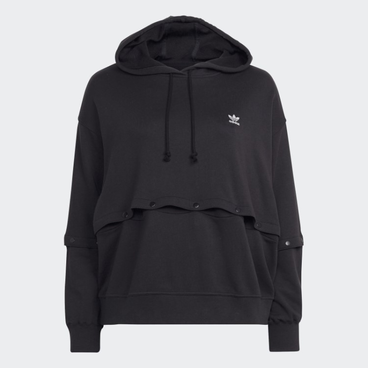 Adidas Moletom Com Botão De Pressão Sempre Original Preto (tamanho Grande)