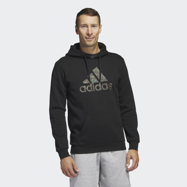 Moletom Com Capuz Camuflado Preto Adidas