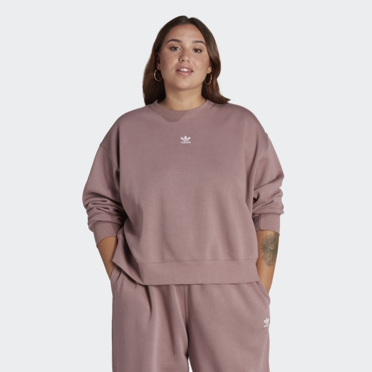 Moletom Adidas Roxo Adicolor Essentials Crew (tamanho Grande)