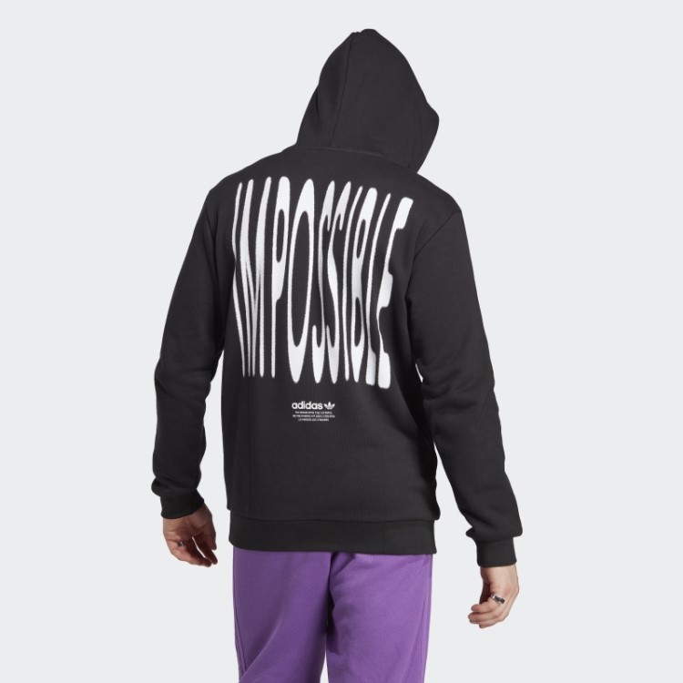 Moletom Com Capuz Preto Adidas Graphics New Age