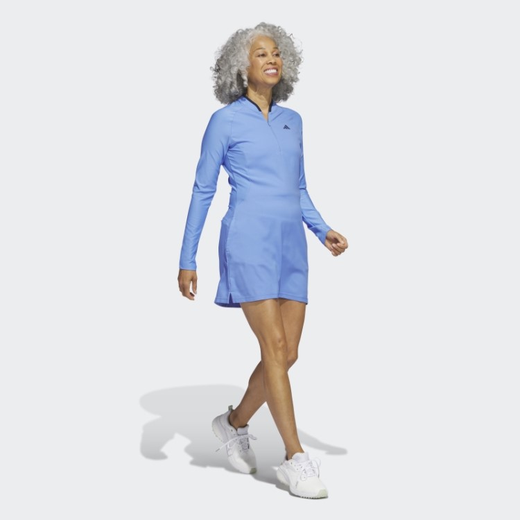 Vestido De Golfe De Manga Longa Azul Adidas