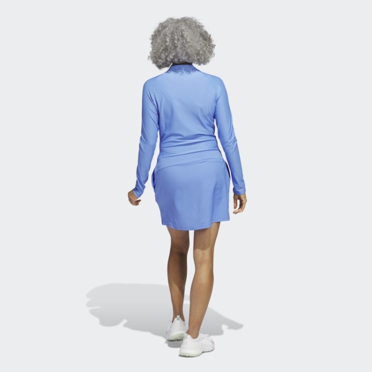 Adidas Vestido De Golfe Manga Longa Azul