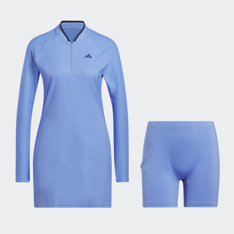 Adidas Vestido De Golfe Manga Longa Azul