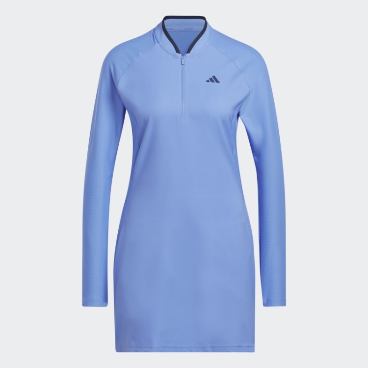 Adidas Vestido De Golfe Manga Longa Azul